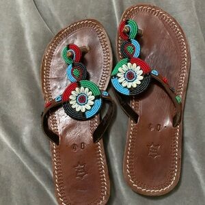 Vera pella beaded sandals 40